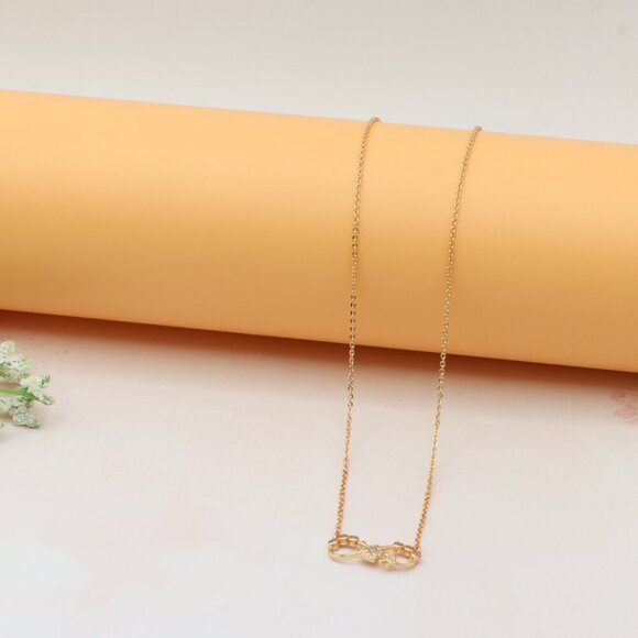 Delicate Rose Gold Infinity Pendant Necklace for Women, XPNL0218 - Picture 8 of 12